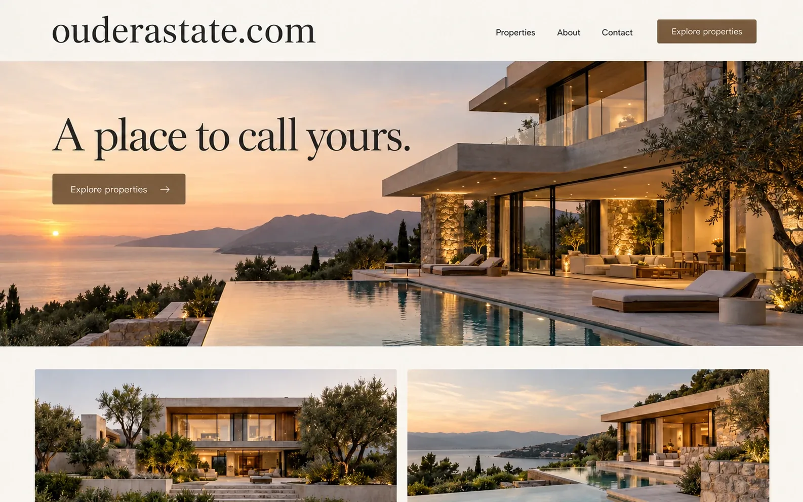 OUDERA REAL ESTATE generated website concept — ouderastate.com