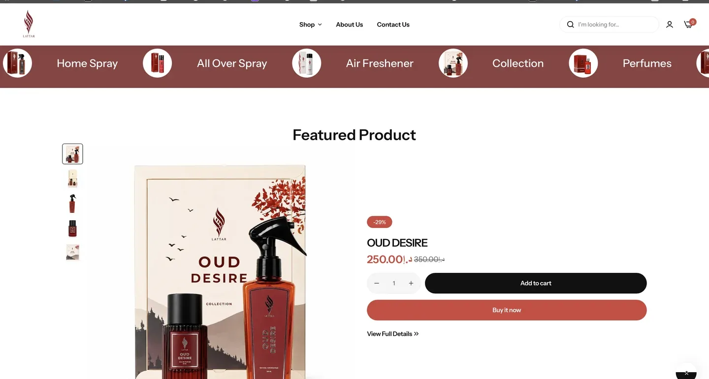 LATTAR PERFUMES website interface 4